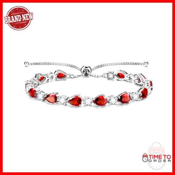Sterling Silver Tennis Bracelet Elegant Bolo Adjustable Fine Jewelry Gift